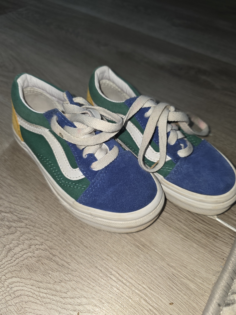 Vans Kids Blue, Green & Yellow Low-Top Sneakers